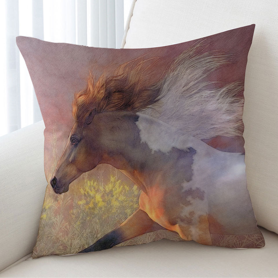 Horses Art Twilight Run Wild Horse Cushions