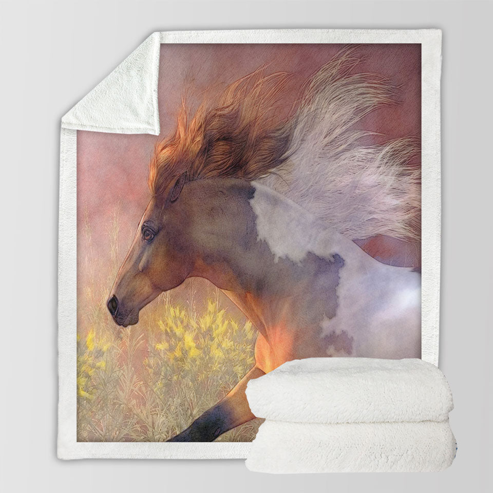 products/Horses-Art-Twilight-Run-Wild-Horse-Sherpa-Blanket