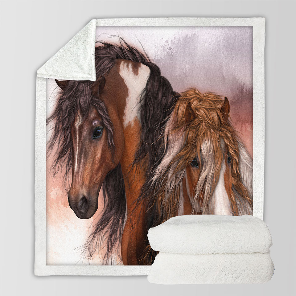 products/Horses-Art-Two-Brown-Pinto-Horses-Couch-Throws