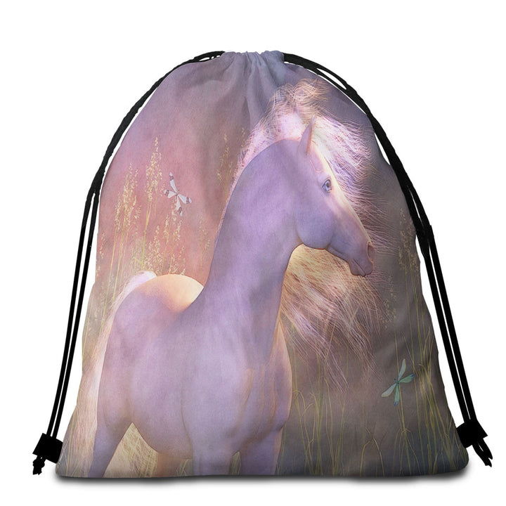 Horses Beach Bags and Towels Art Wild Horse Summer Breeze