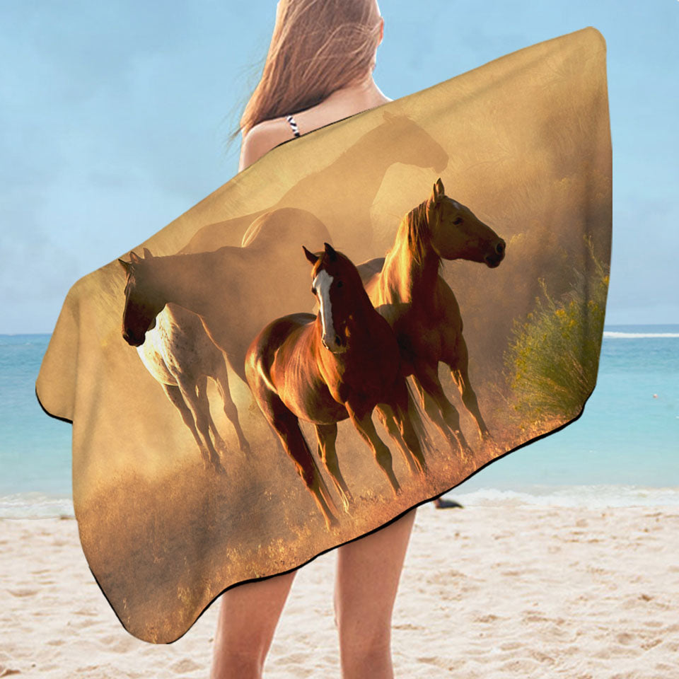 Horses Photo Unusual Beach Towels