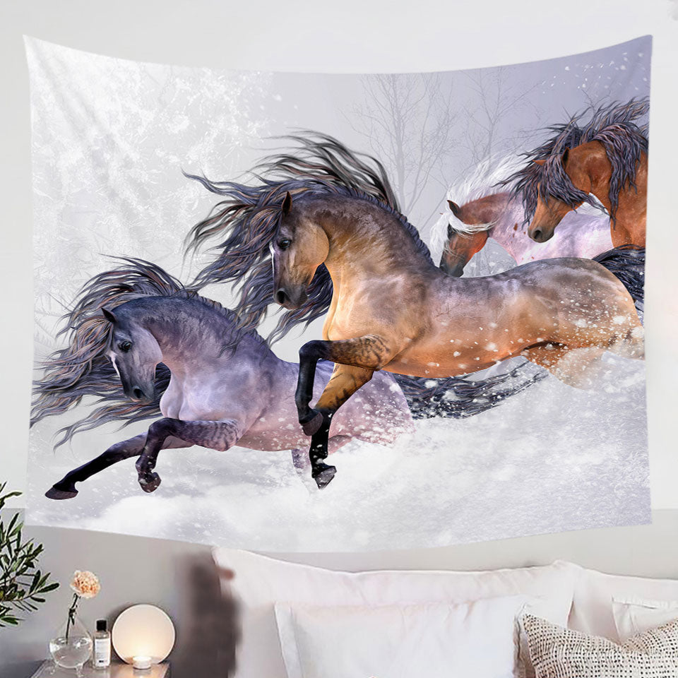 Horses-Wall-Decor-Winters-Flight-Snow-Running-Wild-Horses