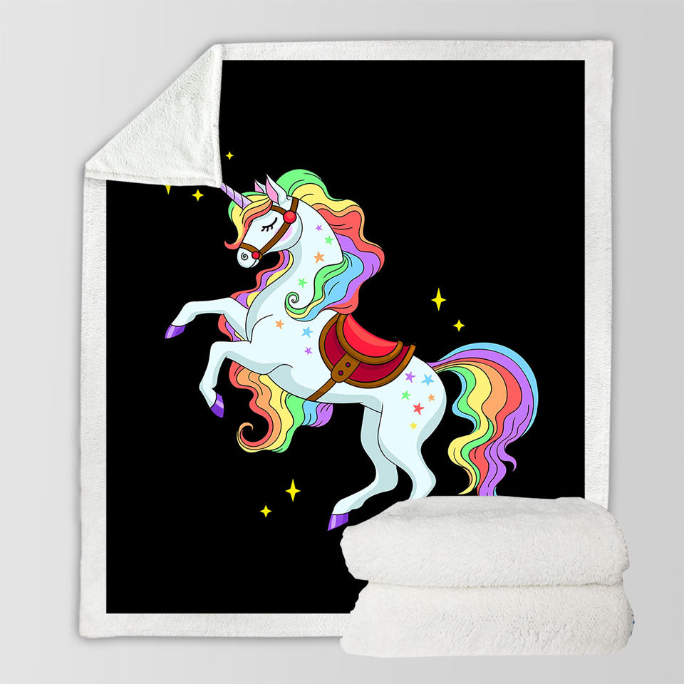 Impressive Rainbow Unicorn Throw Blanket