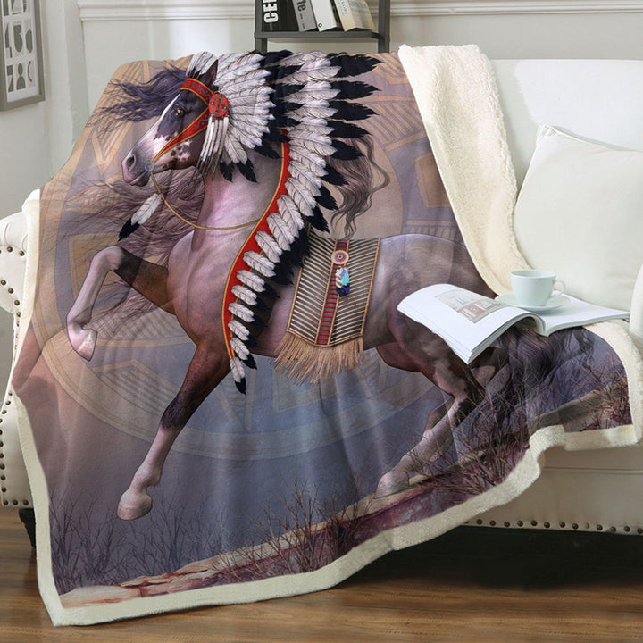 products/Impressive-Sofa-Blankets-Native-American-War-Bonnet-Horse