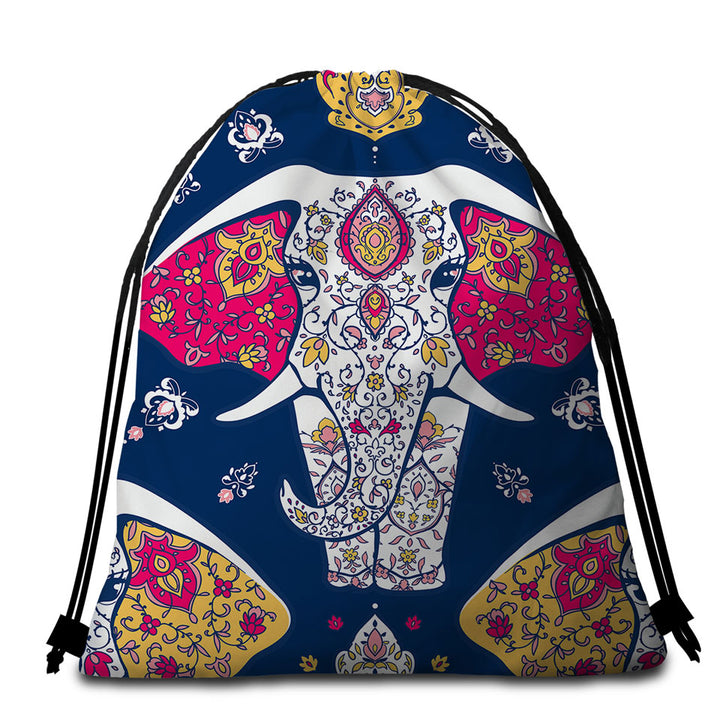 Indian Princess Elephant Beach Bags and Towels