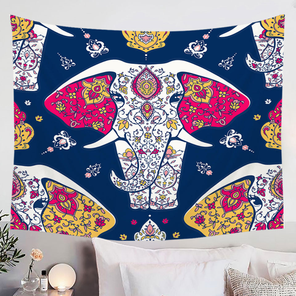 Indian Princess Elephant Wall Decor Tapestry