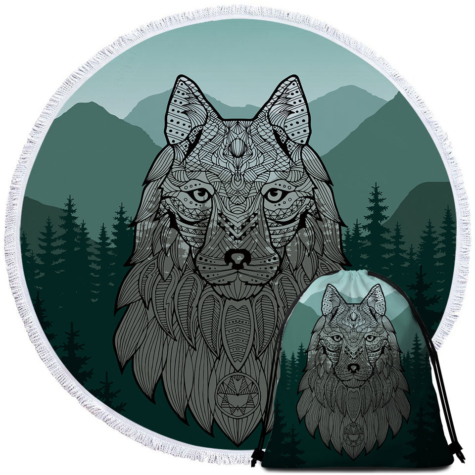 Indian Wolf Cool Beach Towels