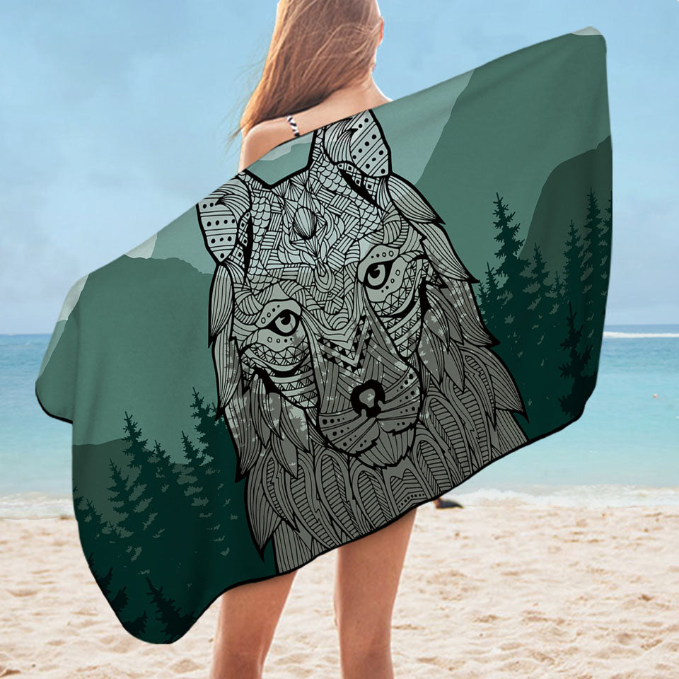 Indian Wolf Nice Beach Towels