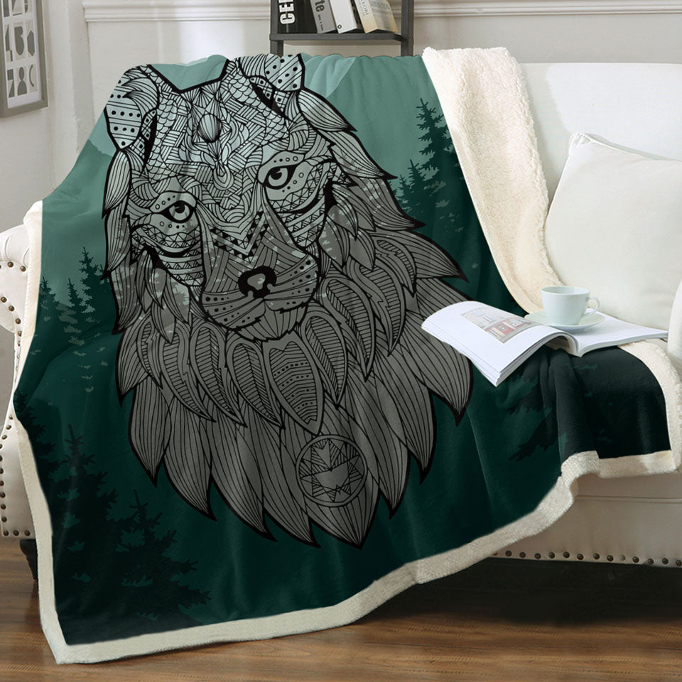 Indian Wolf Soft Blankets