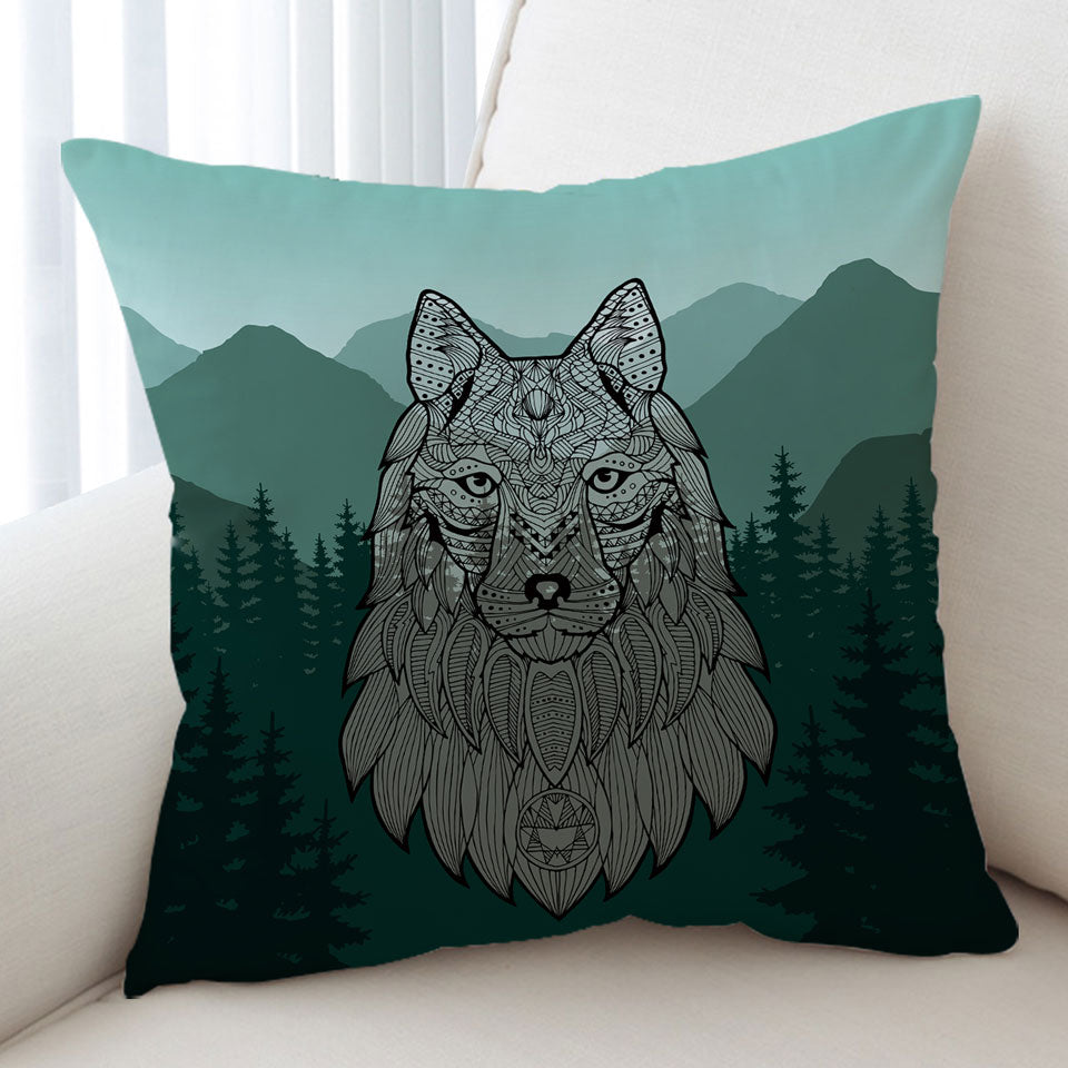 Indian Wolf Throw Cushions