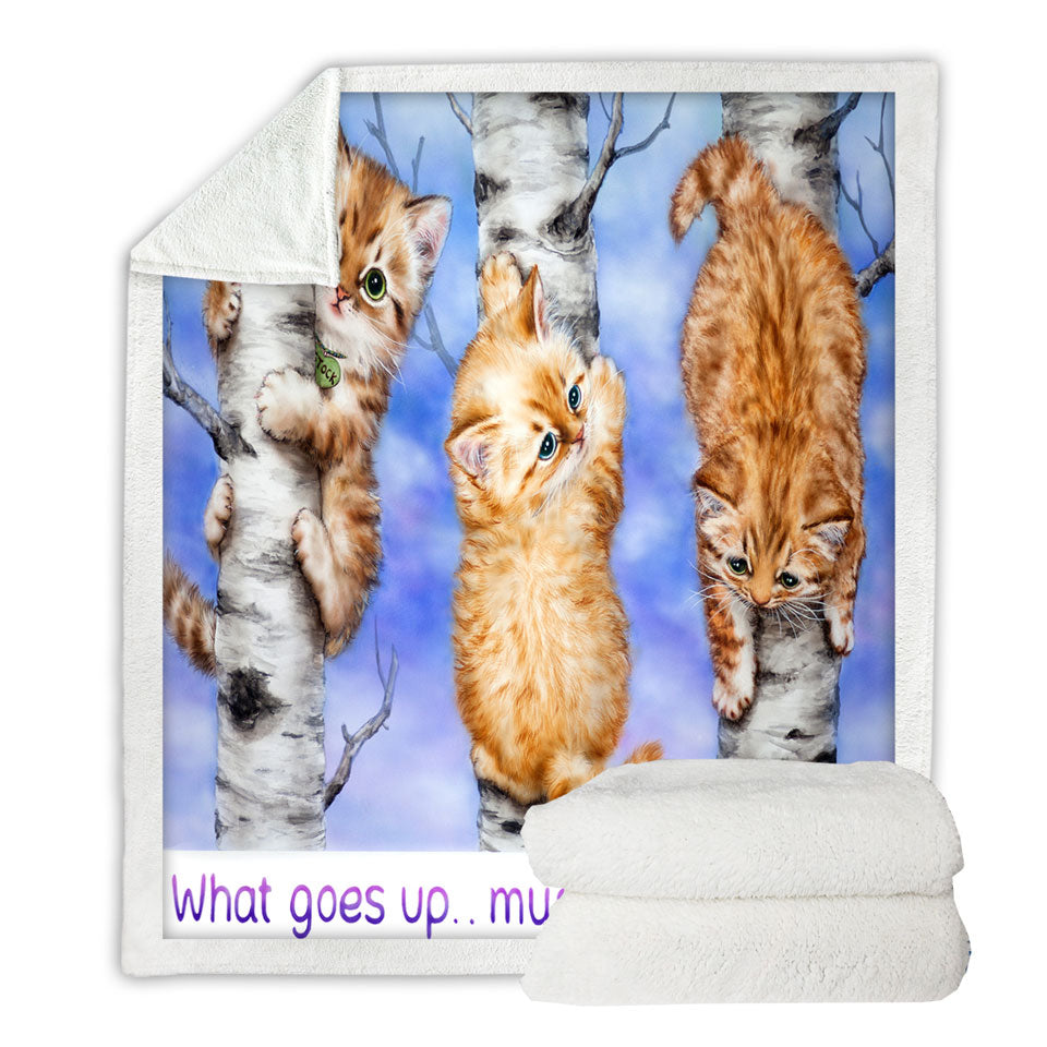Inspirational Quote Couch Throws Ginger Kittens on Trees