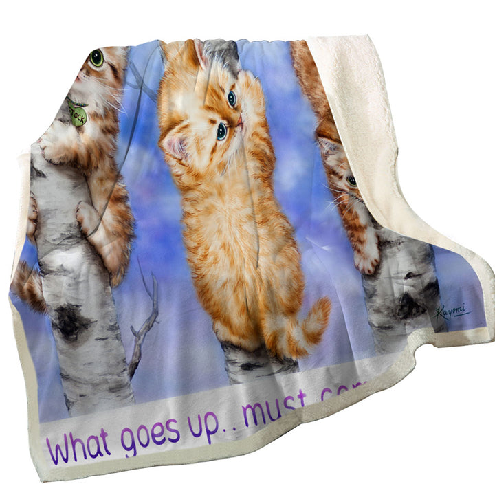 Inspirational Quote Sofa Blankets Ginger Kittens on Trees