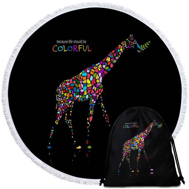 Inspiring Colorful Giraffe Beach Towels