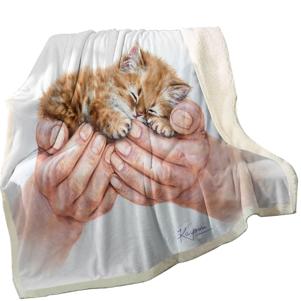 Inspiring Sofa Blankets Cat Art Drawings Embrace Kitten