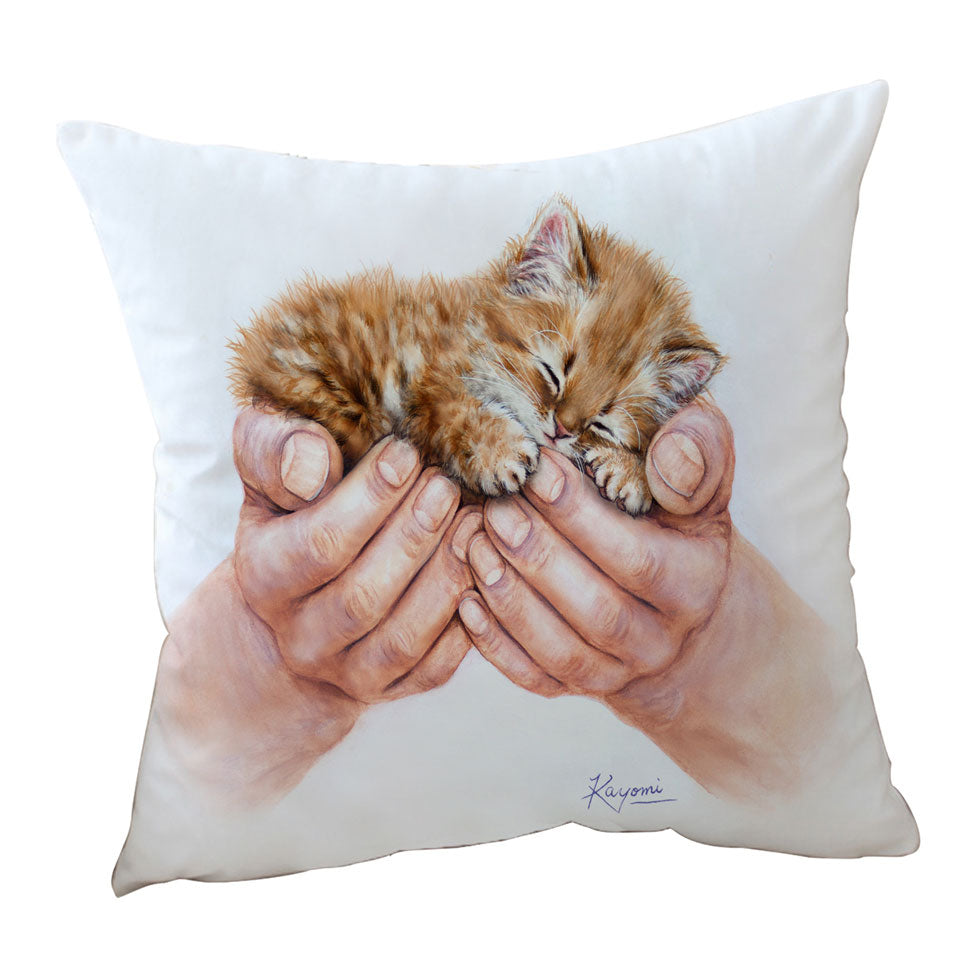 Inspiring Throw Pillows Cat Art Drawings Embrace Kitten