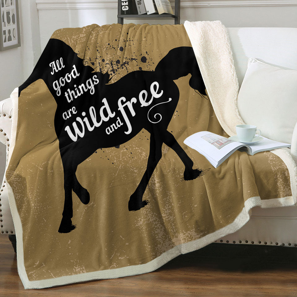 Inspiring and Positive Quote Fleece Blankets with Horse