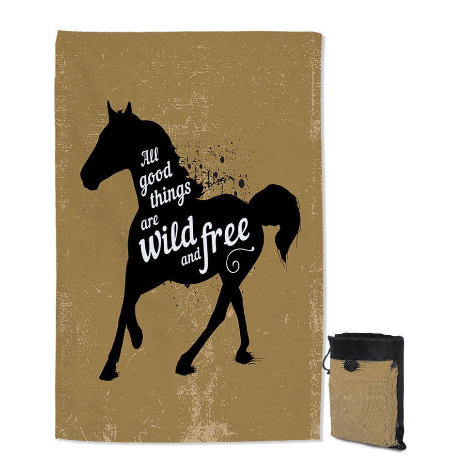 Inspiring and Positive Quote Microfibre Beach Towels with Horse