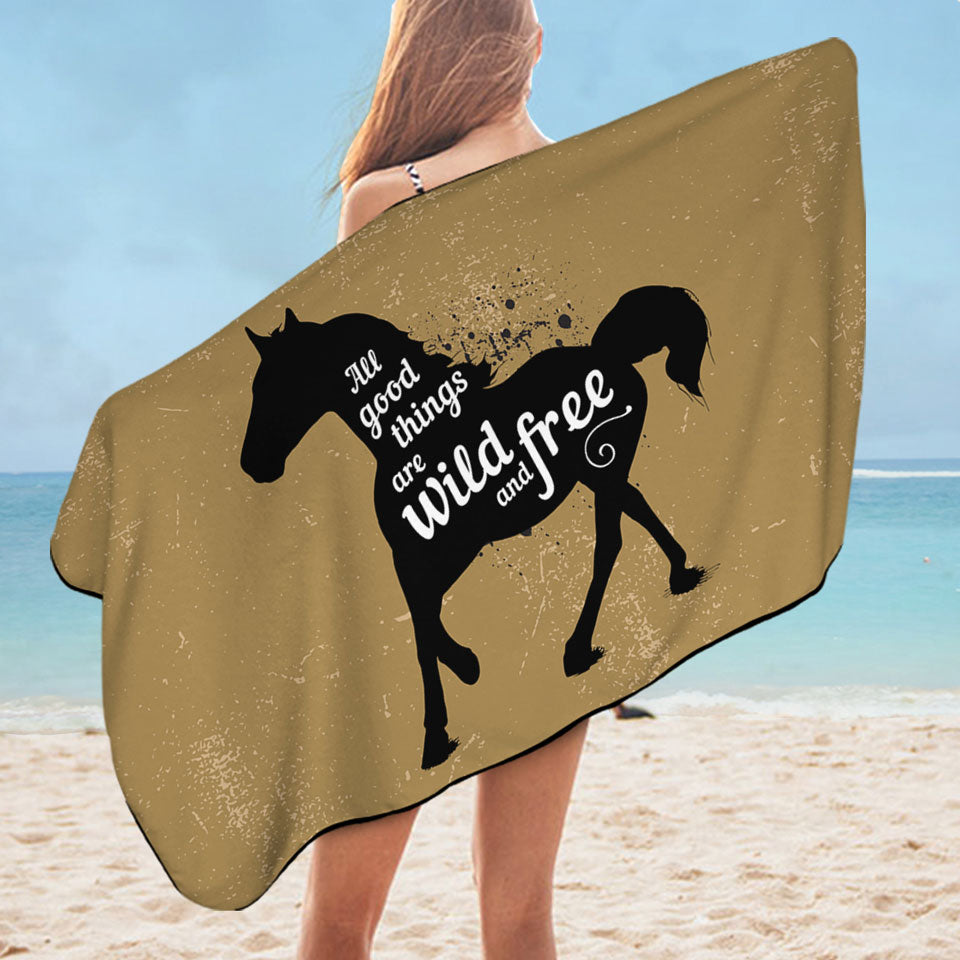 Inspiring and Positive Quote Swims Towel with Horse