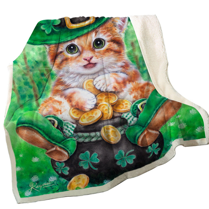 Irish Throws Funny Cats Irish Green Leprechaun Ginger Kitten