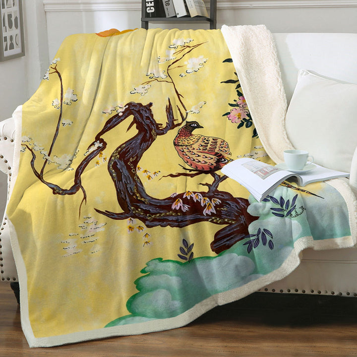 products/Japanese-Art-Painting-Asian-Bird-Sherpa-Blanket