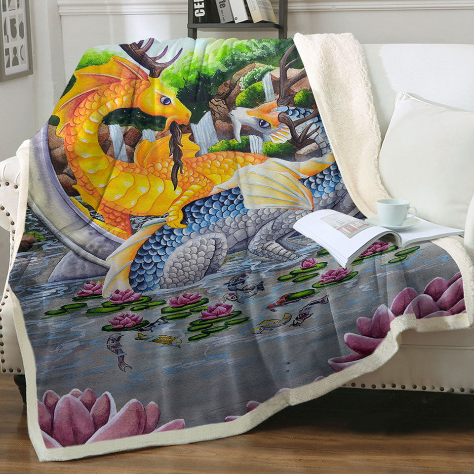 products/Japanese-Art-Throws-Water-Lilies-Garden-Unity-Koi-Dragons