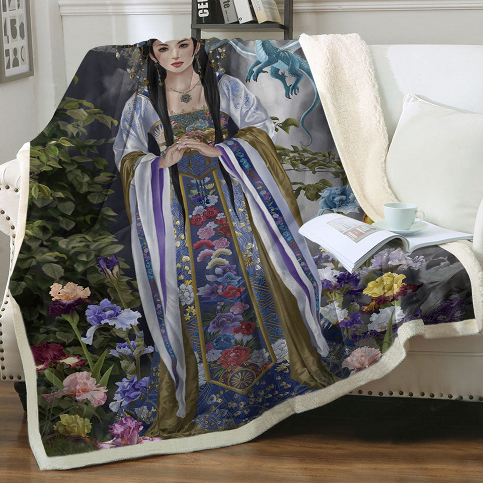 products/Japanese-Flower-Garden-and-Dragon-Princess-Sofa-Blankets