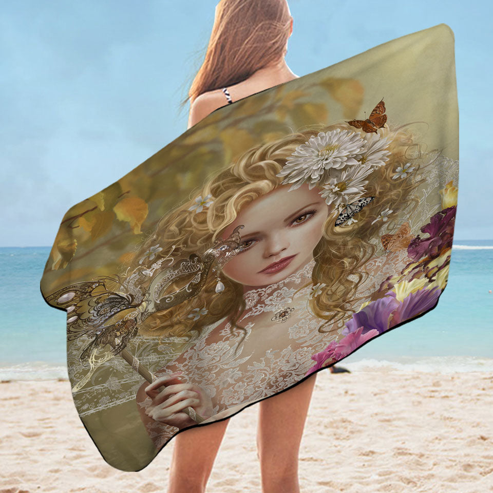 Jewel Layers on Gorgeous Girl Microfiber Beach Towel