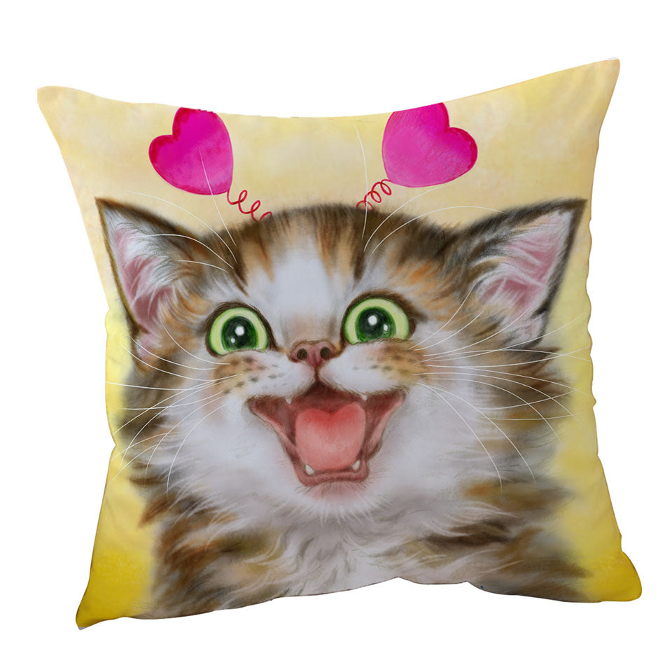 Joyful Cushion Cover Kitten Heart Ear Headband for Children