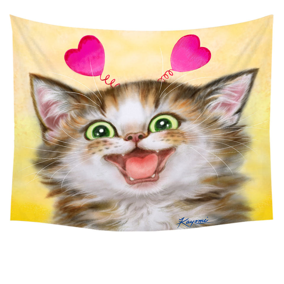 Joyful Wall Decor Kitten Heart Ear Headband for Children