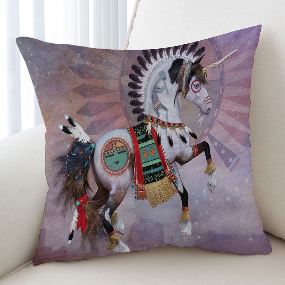 Kachina Native American Unicorn Cushion Covers for Boys