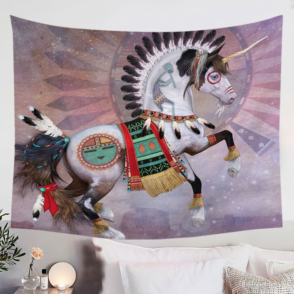 Kachina-Native-American-Unicorn-Tapestry-Wall-Decor-for-Boys