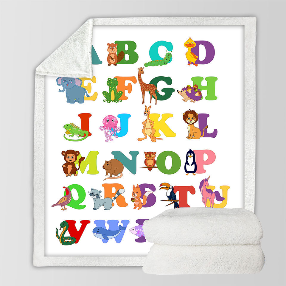 Kids Alphabet Throws Animals Cute Characters
