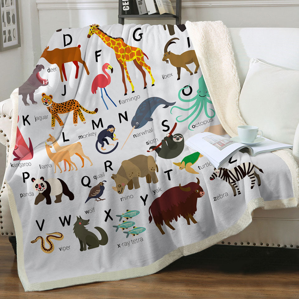 Kids Alphabet Throws with Animals Names
