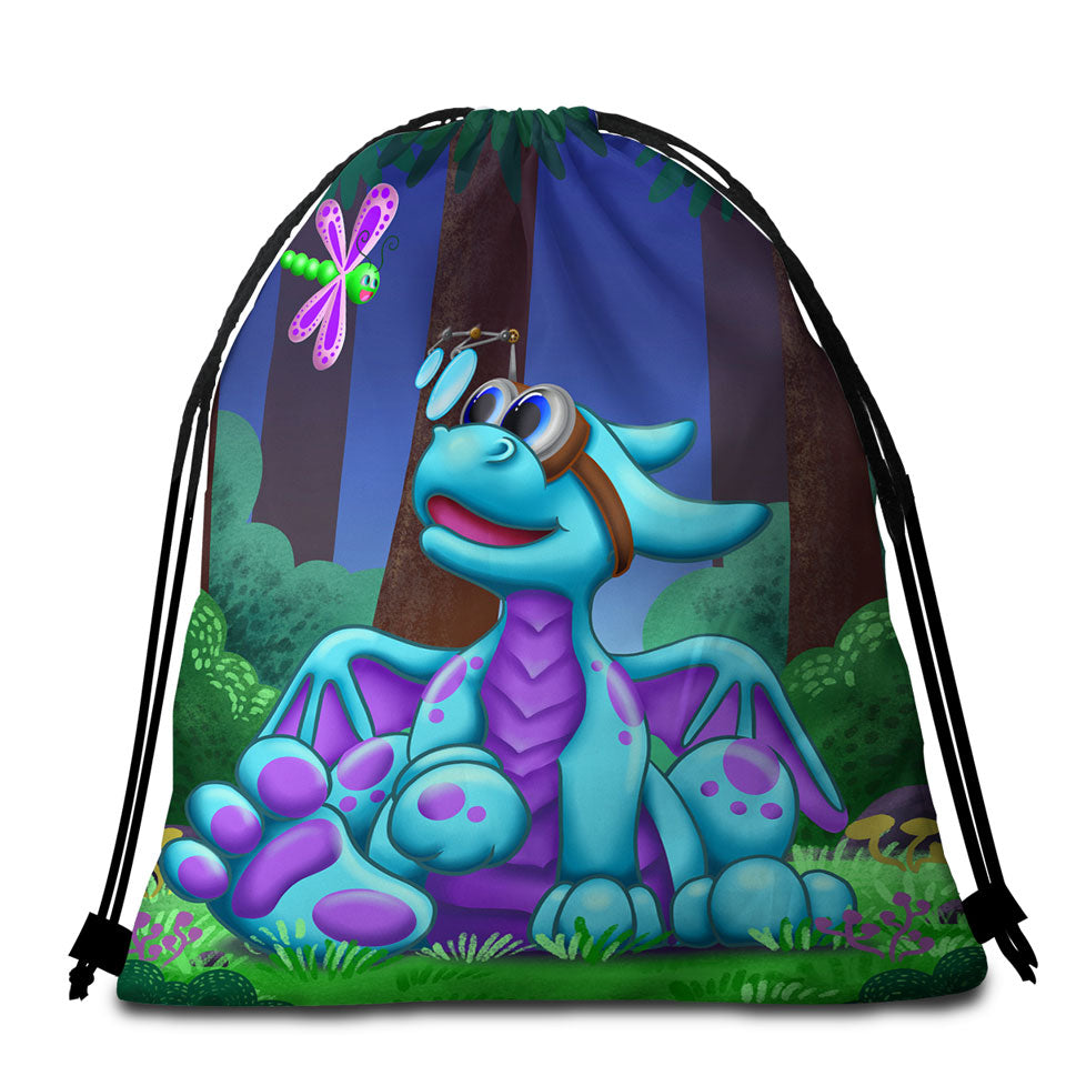 Kids Beach Bag for Towel Tinker the Smartest Dragon