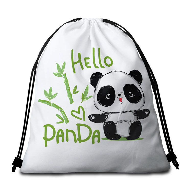 Kids Beach Towel Bags a Cute Little Panda