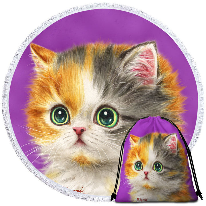 Kids Beach Towels Kittens Designs Adorable Staring Cat