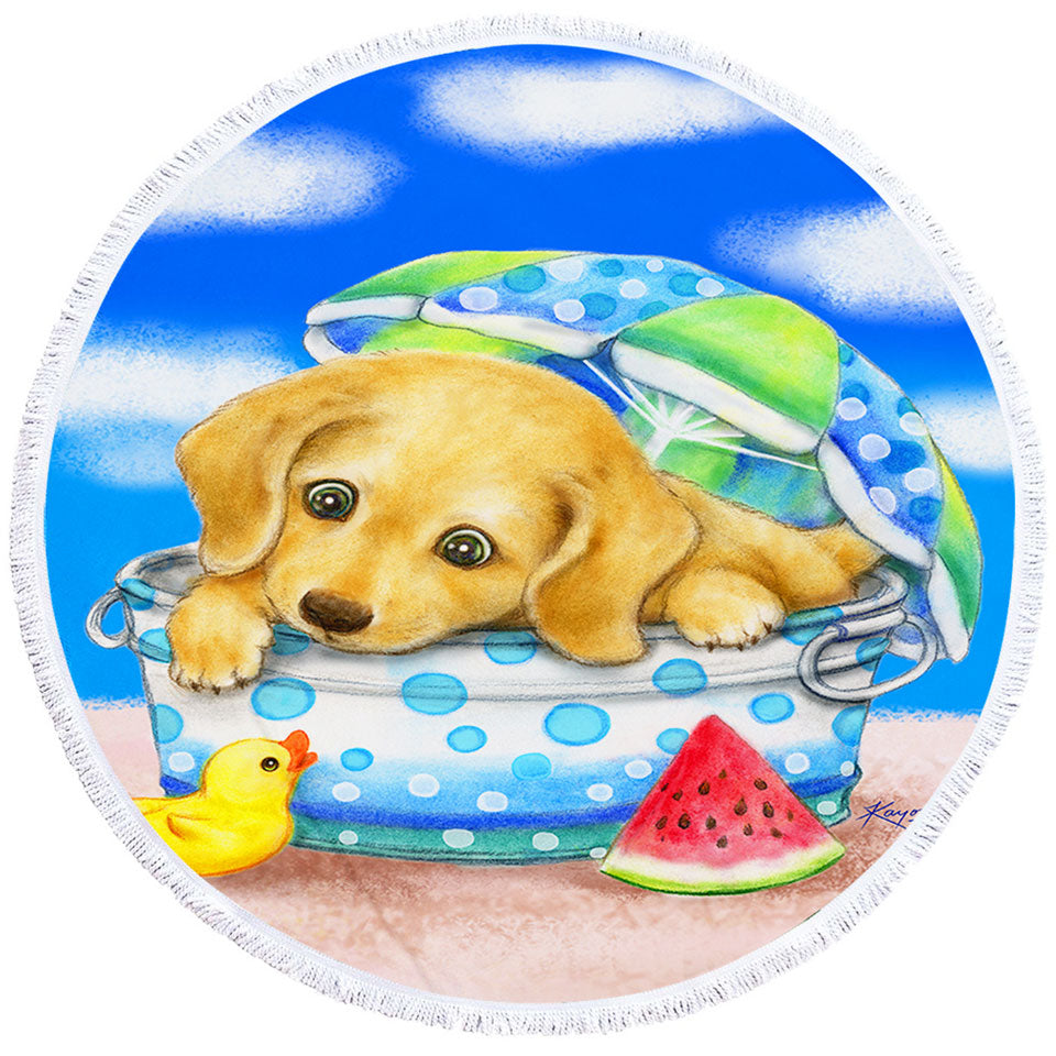 Kids Beach Towels On Sale Animal Dogs Art Cute Dachshund at the Beach