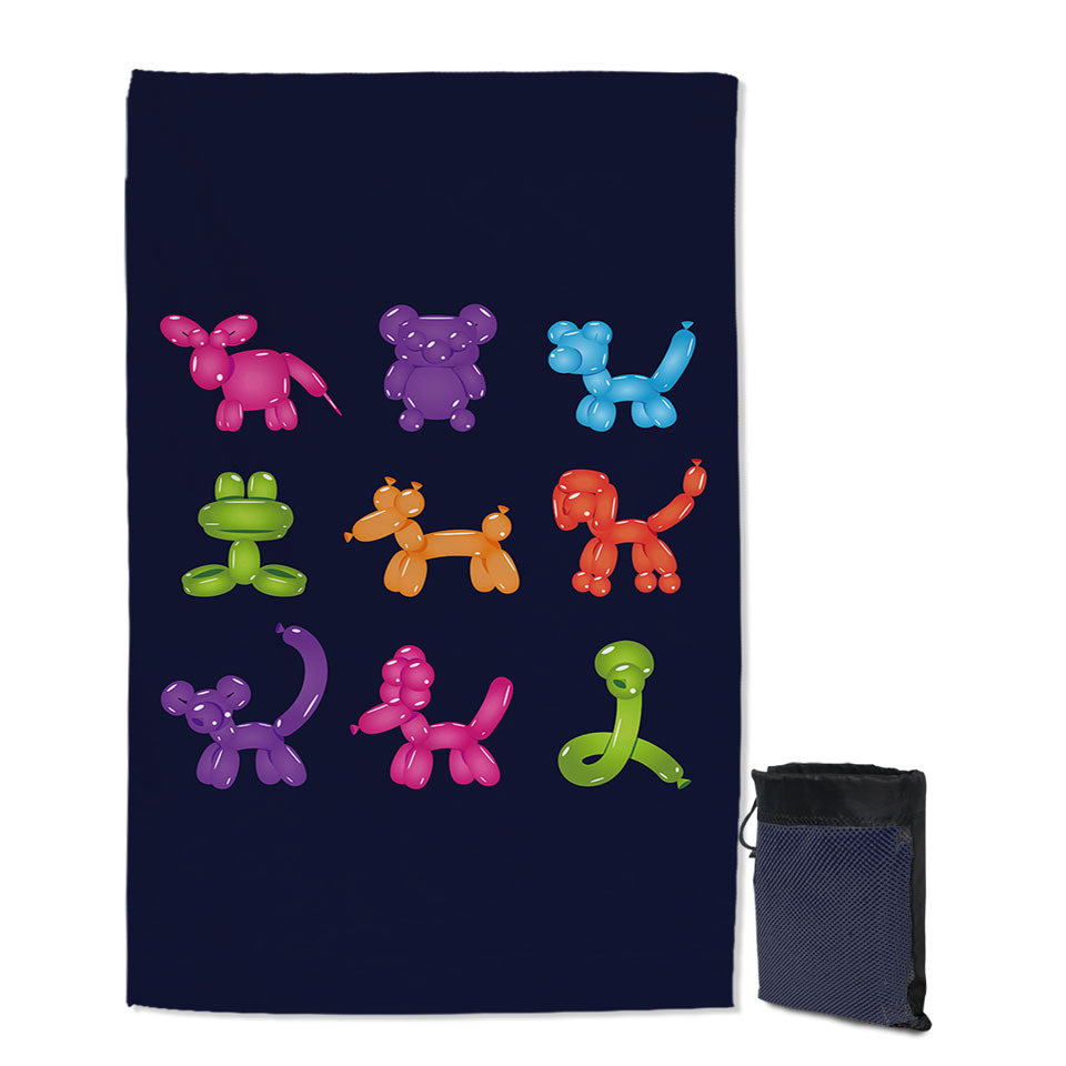 Kids Beach Towels with Dogs Shape Balloons