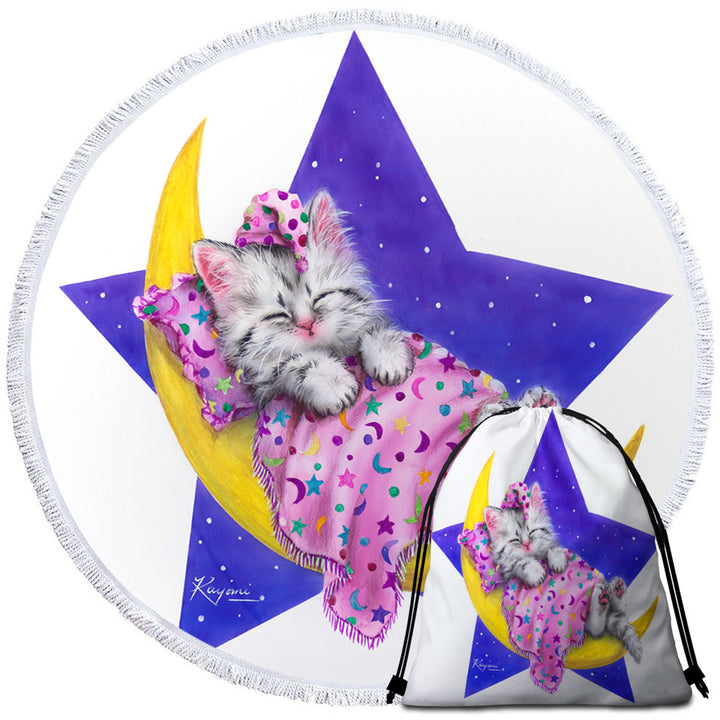 Kids Children Cool Beach Towels Design Moon Bed Kitty Cat