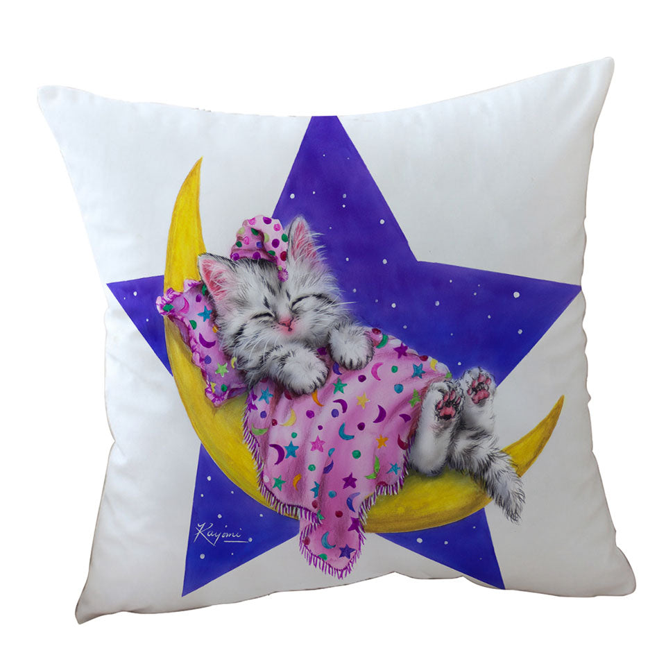 Kids Children Cushion Design Moon Bed Kitty Cat