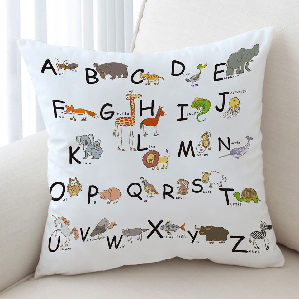 Kids Cushions ABC Alphabet Kids Characters