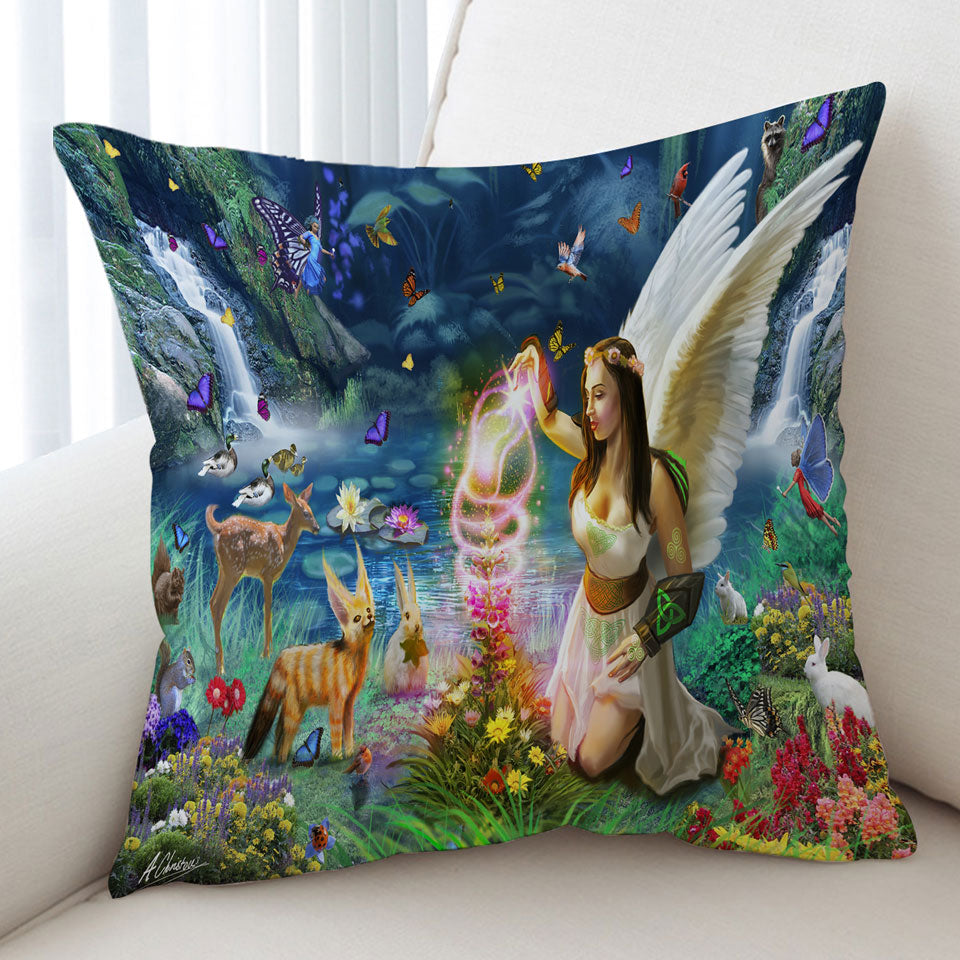 Kids Cushions Fairy Tale Forest with a Beautiful Fairy Goddess
