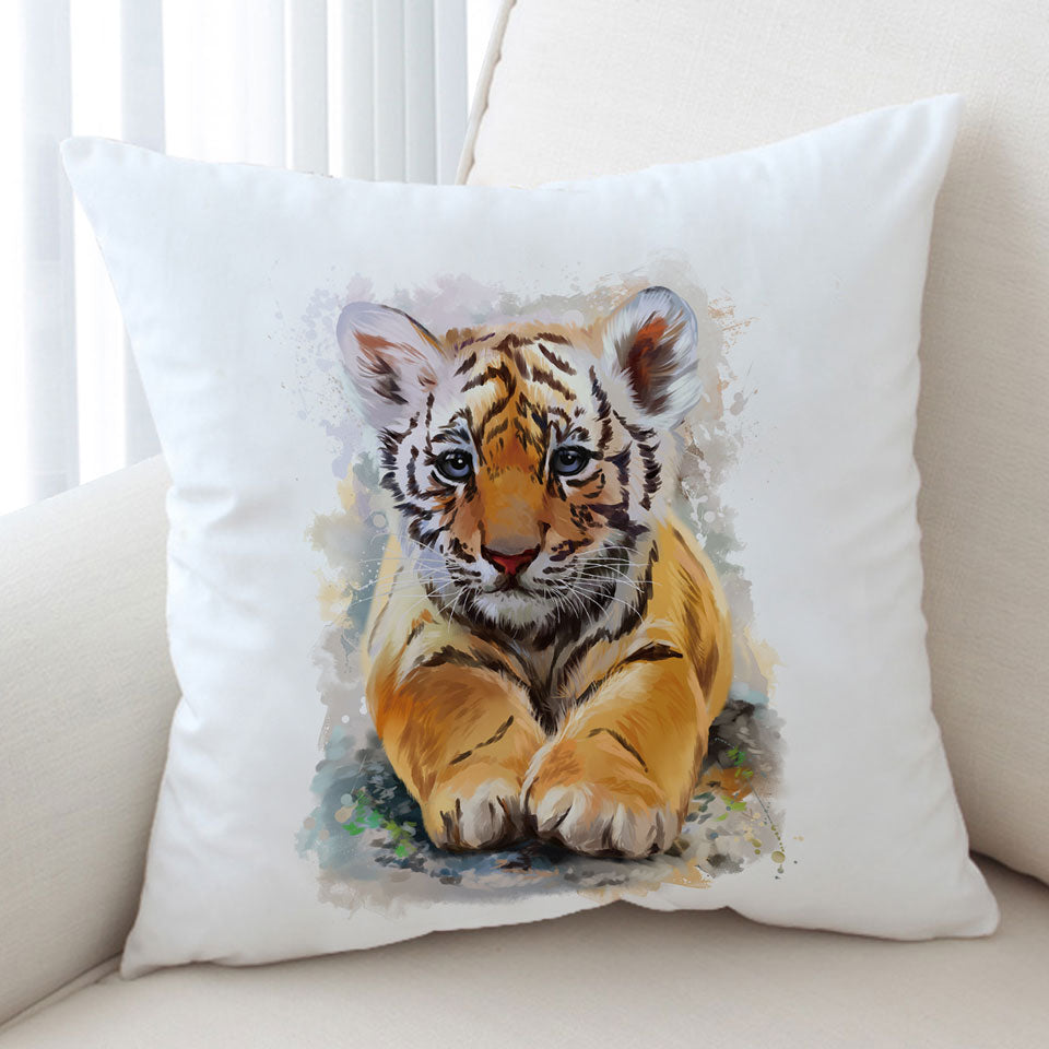 Kids Cushions Painted Tiger Puppy