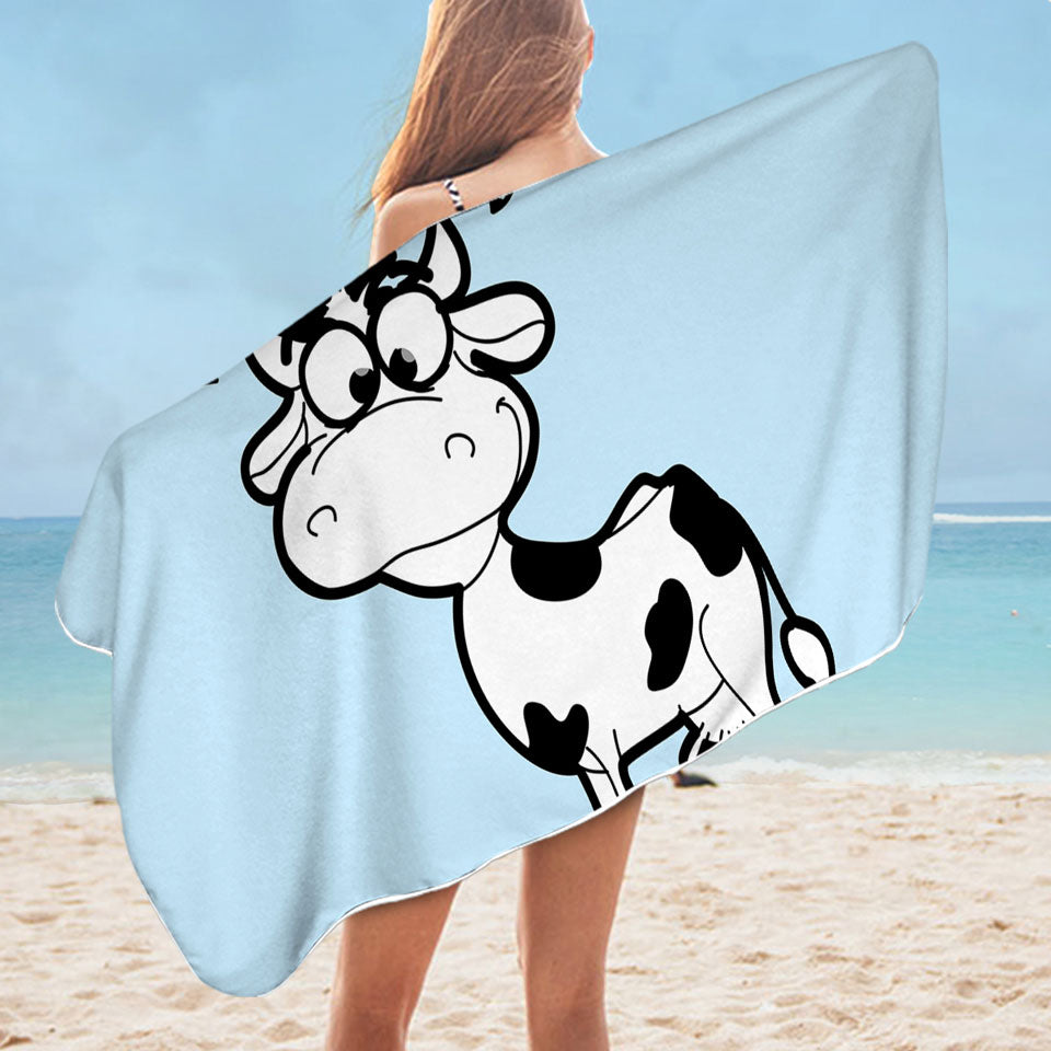 Kids Cute Cow Childrens Swimming Towels