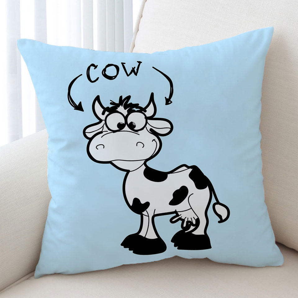 Kids Cute Cow Cushion Cover