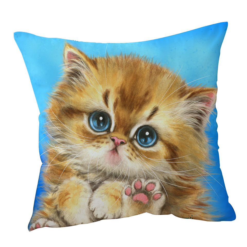 Kids Designs Cushion Covers Little Blue Eyes Kitten