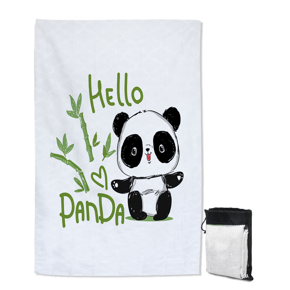 Kids Quick Dry Beach Towels a Cute Little Panda