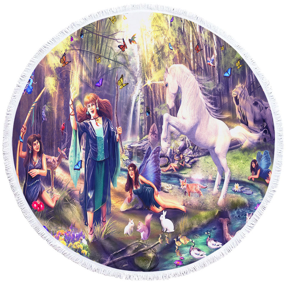 Kids Round Towel Fairy Tale Haven