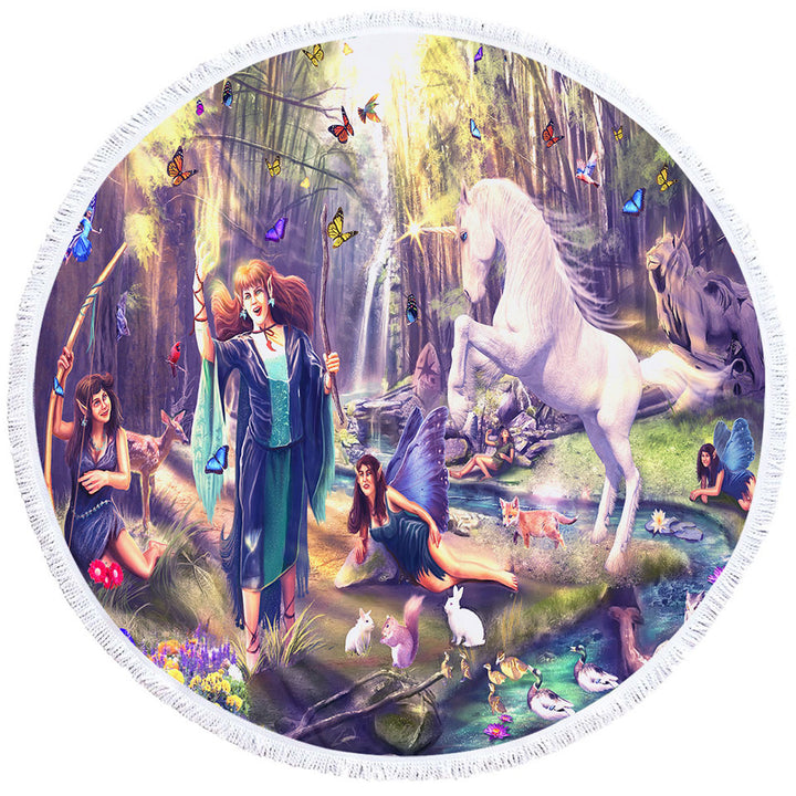 Kids Round Towel Fairy Tale Haven