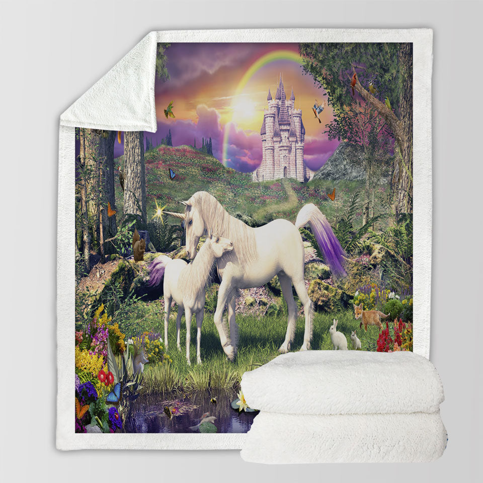 products/Kids-Sherpa-Blanket-Magical-Forest-the-Sanctuary-of-the-Unicorns